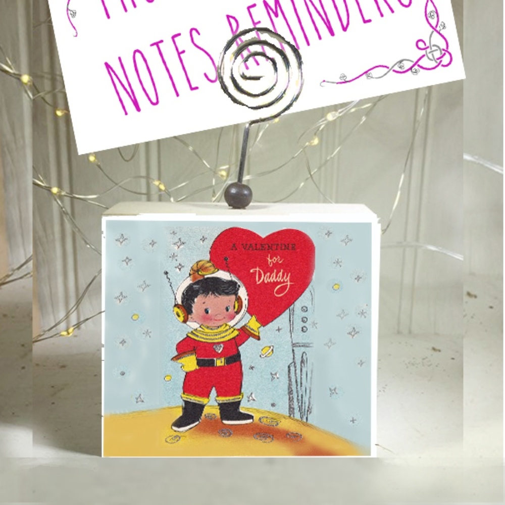 photo holder vintage valentine card "To Daddy